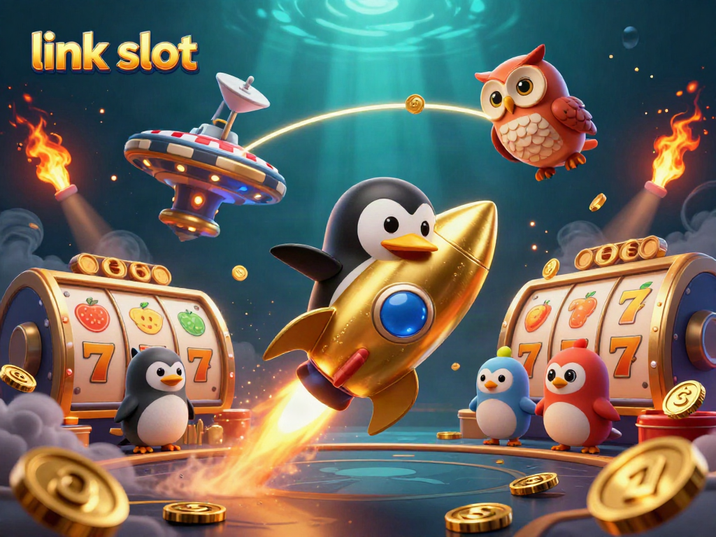 Experience the thrill of link slot games with a dynamic 3D penguin astronaut. Dive into slots action!