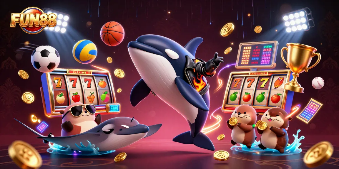 Experience exciting games and jackpots at FUN88 with vibrant casino themes and animated characters.