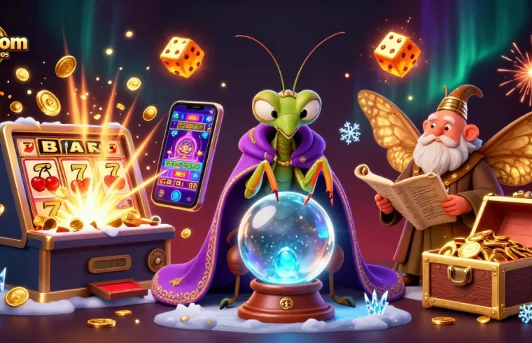 Experience the excitement of jokaroom online casinos with a dynamic scene featuring whimsical characters and vibrant gaming elements.